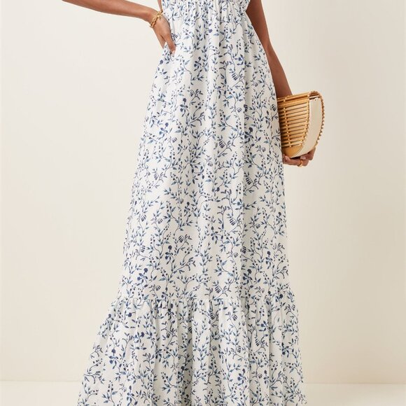 **Brand New** Agua by Agua Bendita Olivia Floral Halter Maxi Dress - Size M - Picture 2 of 9